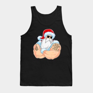 Cool Santa Claus Too Cool For Yule Tattoo Christmas Tank Top